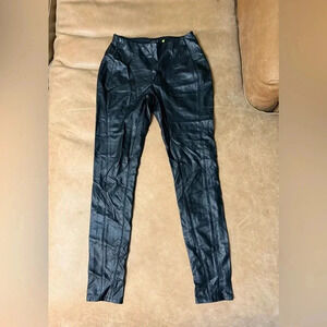 Lysse Women's Black Vegan Faux Leather Skinny Leggings Pants Size Small